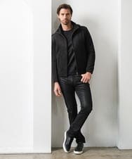MNCAI64350 MICHEL KLEIN HOMME(ミッシェルクラン オム) 【セットアップ】スエードジップアップパーカー ブラック