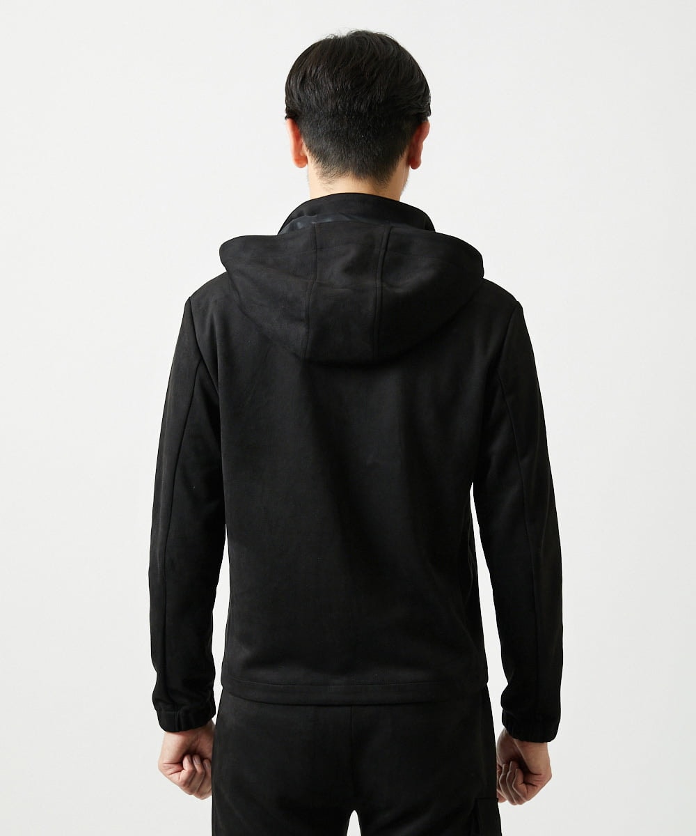 MNCAI64350 MICHEL KLEIN HOMME(ミッシェルクラン オム) 【セットアップ】スエードジップアップパーカー ブラック