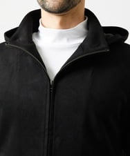 MNCAI64350 MICHEL KLEIN HOMME(ミッシェルクラン オム) 【セットアップ】スエードジップアップパーカー ブラック