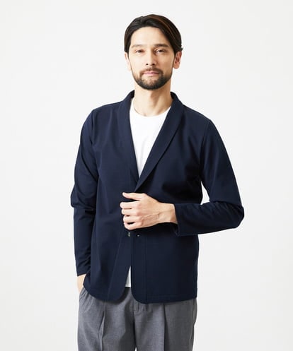 MNCIF71360 MICHEL KLEIN HOMME 《日本製》ブロックショールカラーカーディガン