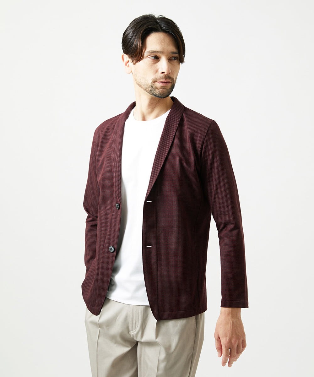 MNCIF71360 MICHEL KLEIN HOMME(ミッシェルクラン オム) 《日本製》ブロックショールカラーカーディガン パープル