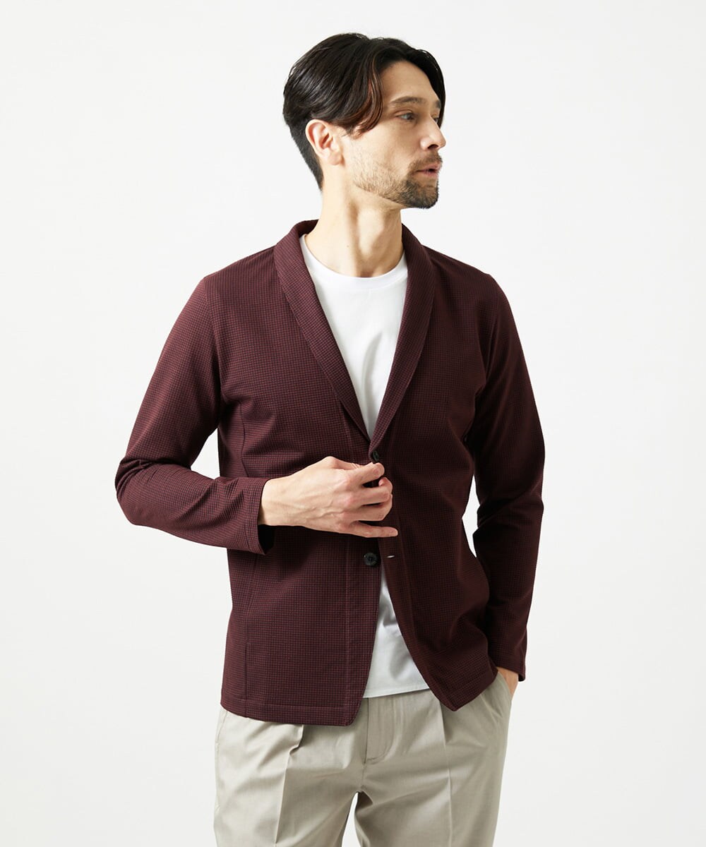 MNCIF71360 MICHEL KLEIN HOMME(ミッシェルクラン オム) 《日本製》ブロックショールカラーカーディガン パープル