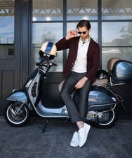 MNCIF71360 MICHEL KLEIN HOMME(ミッシェルクラン オム) 《日本製》ブロックショールカラーカーディガン パープル