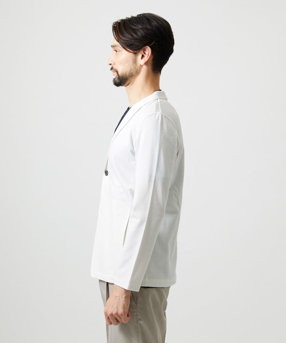 MNCIF71360 MICHEL KLEIN HOMME(ミッシェルクラン オム) 《日本製》ブロックショールカラーカーディガン アイボリー