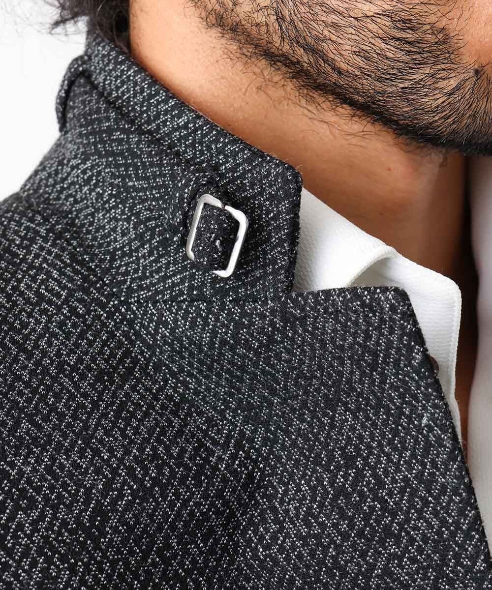 MNDAA01590 MICHEL KLEIN HOMME(ミッシェルクラン オム) ジャージコンバーチブルジャケット ブラック