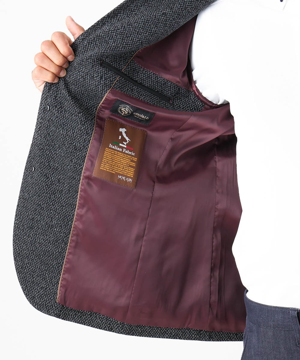 MNDAA01590 MICHEL KLEIN HOMME(ミッシェルクラン オム) ジャージコンバーチブルジャケット ブラック