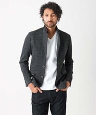 MNDAA01590 MICHEL KLEIN HOMME(ミッシェルクラン オム) ジャージコンバーチブルジャケット ブラック