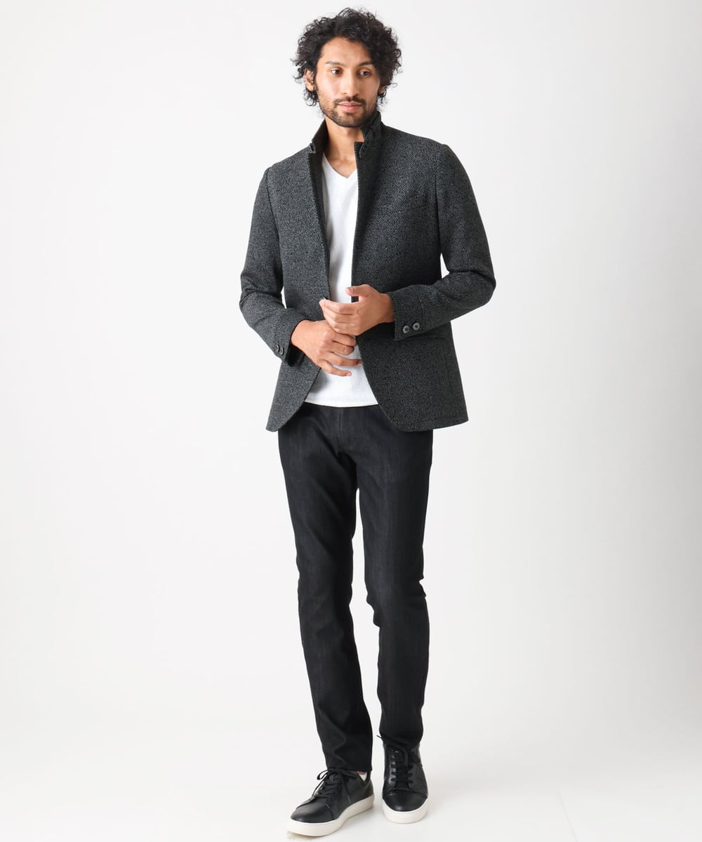 MNDAA01590 MICHEL KLEIN HOMME(ミッシェルクラン オム) ジャージコンバーチブルジャケット ブラック