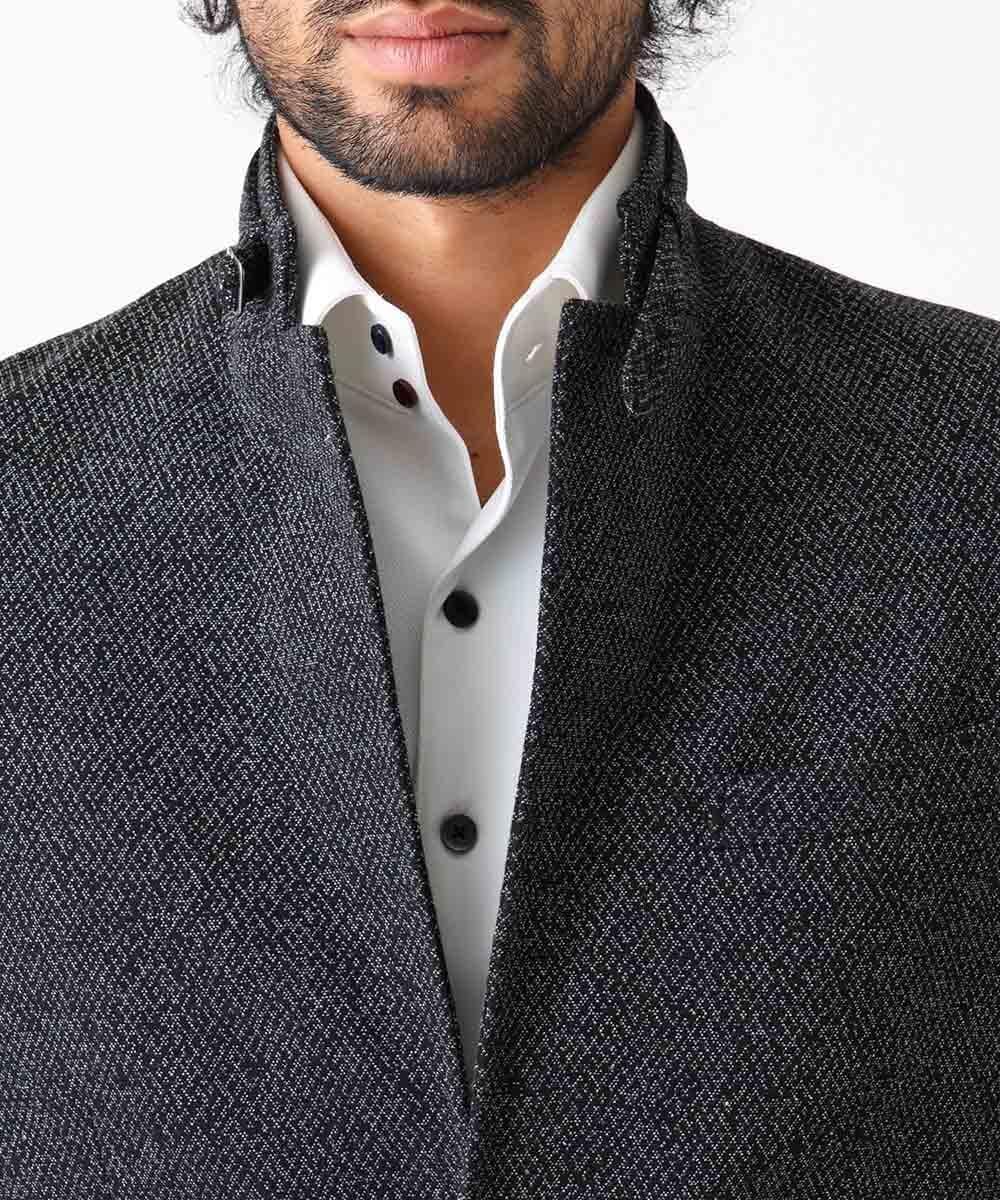 MNDAA01590 MICHEL KLEIN HOMME(ミッシェルクラン オム) ジャージコンバーチブルジャケット ブラック