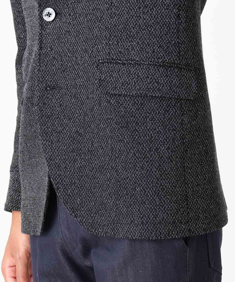 MNDAA01590 MICHEL KLEIN HOMME(ミッシェルクラン オム) ジャージコンバーチブルジャケット ブラック