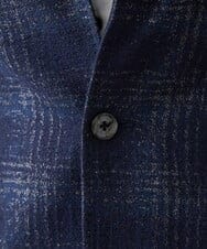 MNDAA52630 MICHEL KLEIN HOMME(ミッシェルクラン オム) チェック柄コンバーチブルジャケット ネイビー