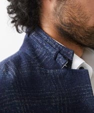 MNDAA52630 MICHEL KLEIN HOMME(ミッシェルクラン オム) チェック柄コンバーチブルジャケット ネイビー