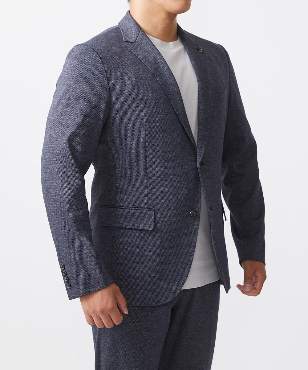 MNDAA56430 MICHEL KLEIN HOMME(ミッシェルクラン オム) 【2024年モデル】BODY MAKEウール調ストレッチテーラードジャケット セットアップ ネイビー