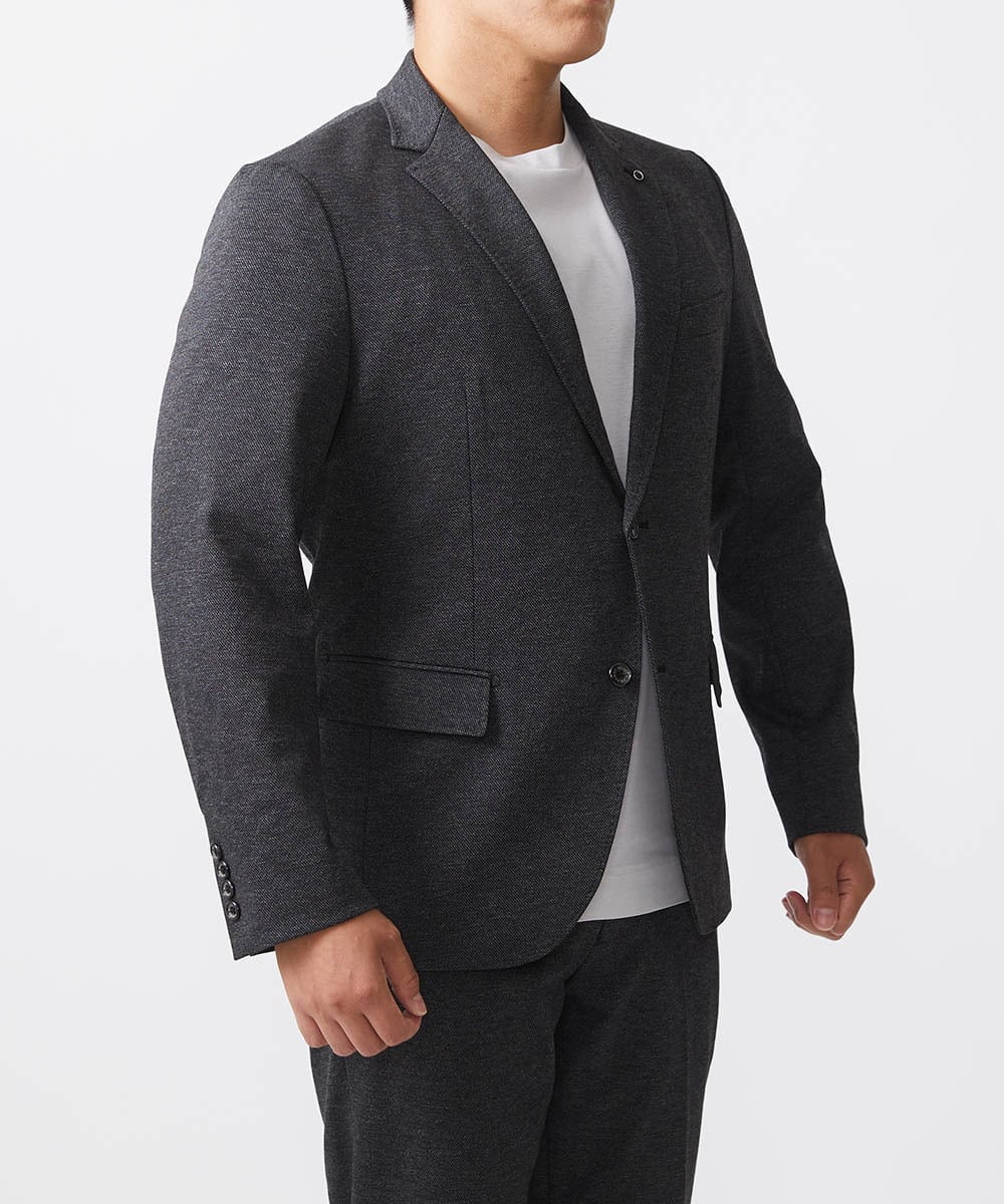 MNDAA56430 MICHEL KLEIN HOMME(ミッシェルクラン オム) 【2024年モデル】BODY MAKEウール調ストレッチテーラードジャケット セットアップ ダークグレー