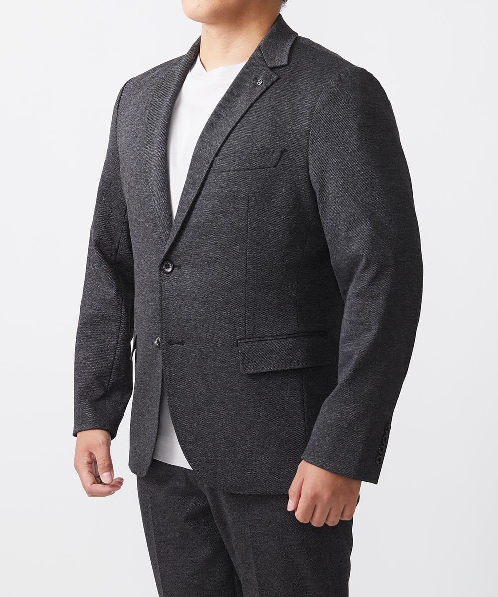 MNDAA56430 MICHEL KLEIN HOMME(ミッシェルクラン オム) 【2024年モデル】BODY MAKEウール調ストレッチテーラードジャケット セットアップ ダークグレー