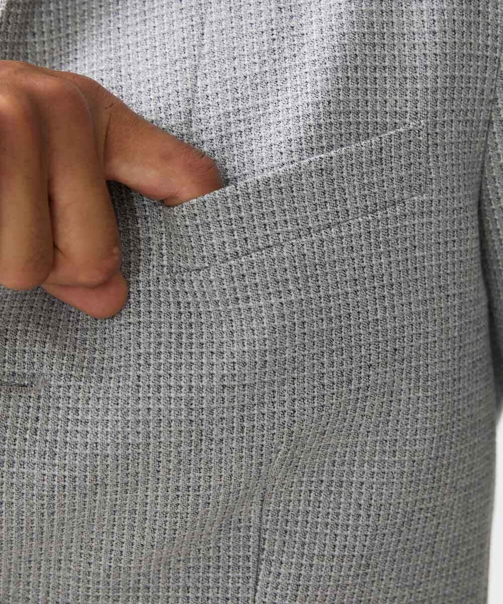 MNDAA57530 MICHEL KLEIN HOMME(ミッシェルクラン オム) スタンドカラーストレッチジャケット セットアップ グレー