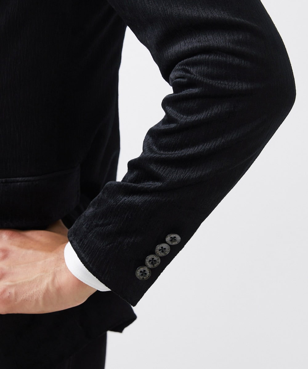 MNDAA58490 MICHEL KLEIN HOMME(ミッシェルクラン オム) ベロアストレッチテーラードジャケット ブラック