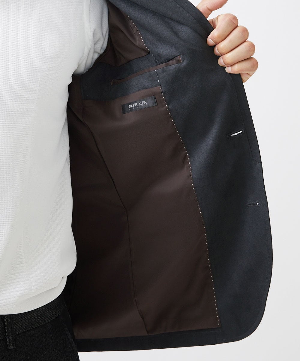 MNDAA59450 MICHEL KLEIN HOMME(ミッシェルクラン オム) スエードコンバーチブルジャケット ブラック