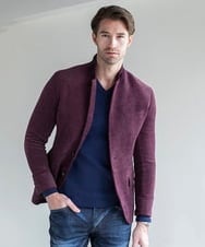 MNDAC54540 MICHEL KLEIN HOMME(ミッシェルクラン オム) スエード調コンバーチブルジャケット パープル