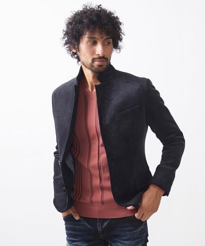 MNDAC54540 MICHEL KLEIN HOMME スエード調コンバーチブルジャケット