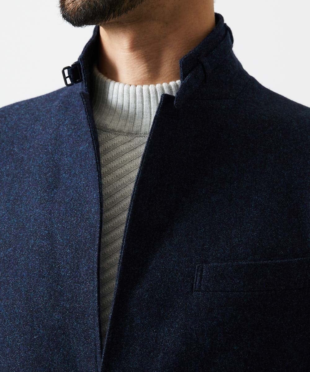 MNDAD01490 MICHEL KLEIN HOMME(ミッシェルクラン オム) ウールコンバーチブルジャケット ネイビー