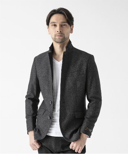 MNDAD01490 MICHEL KLEIN HOMME ウールコンバーチブルジャケット