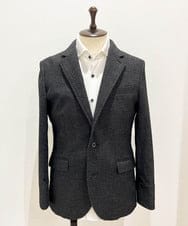 MNDAD01490 MICHEL KLEIN HOMME(ミッシェルクラン オム) ウールコンバーチブルジャケット ブラック