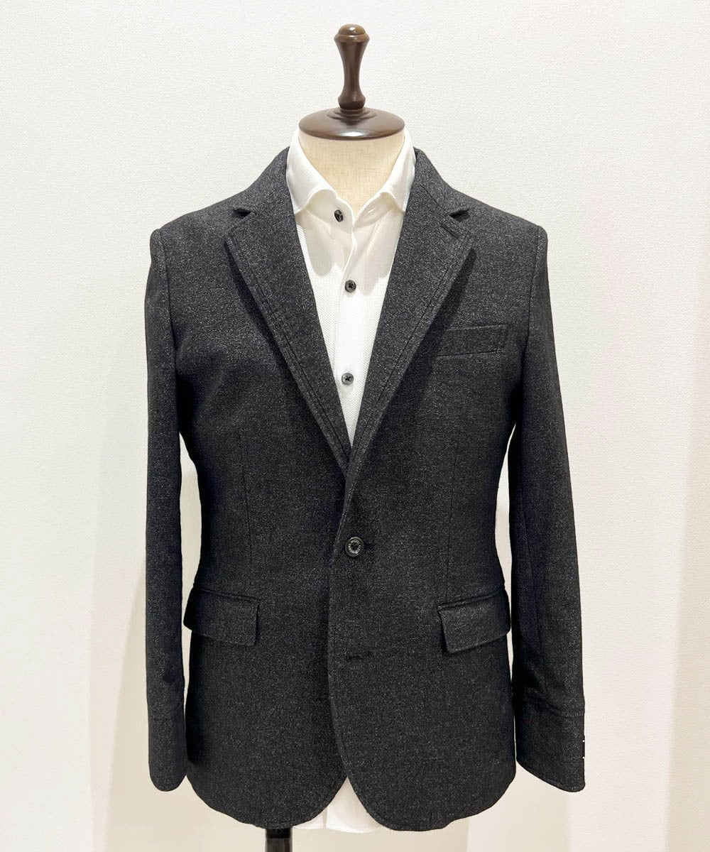 MNDAD01490 MICHEL KLEIN HOMME(ミッシェルクラン オム) ウールコンバーチブルジャケット ブラック