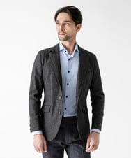 MNDAD01490 MICHEL KLEIN HOMME(ミッシェルクラン オム) ウールコンバーチブルジャケット ブラック