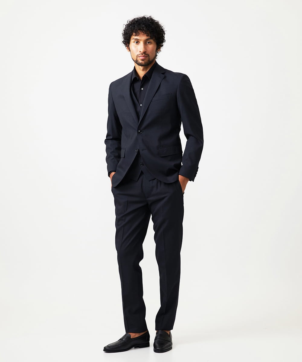 MNDAD06690 MICHEL KLEIN HOMME(ミッシェルクラン オム) 【セットアップ】チェック柄テーラードジャケット ブラック