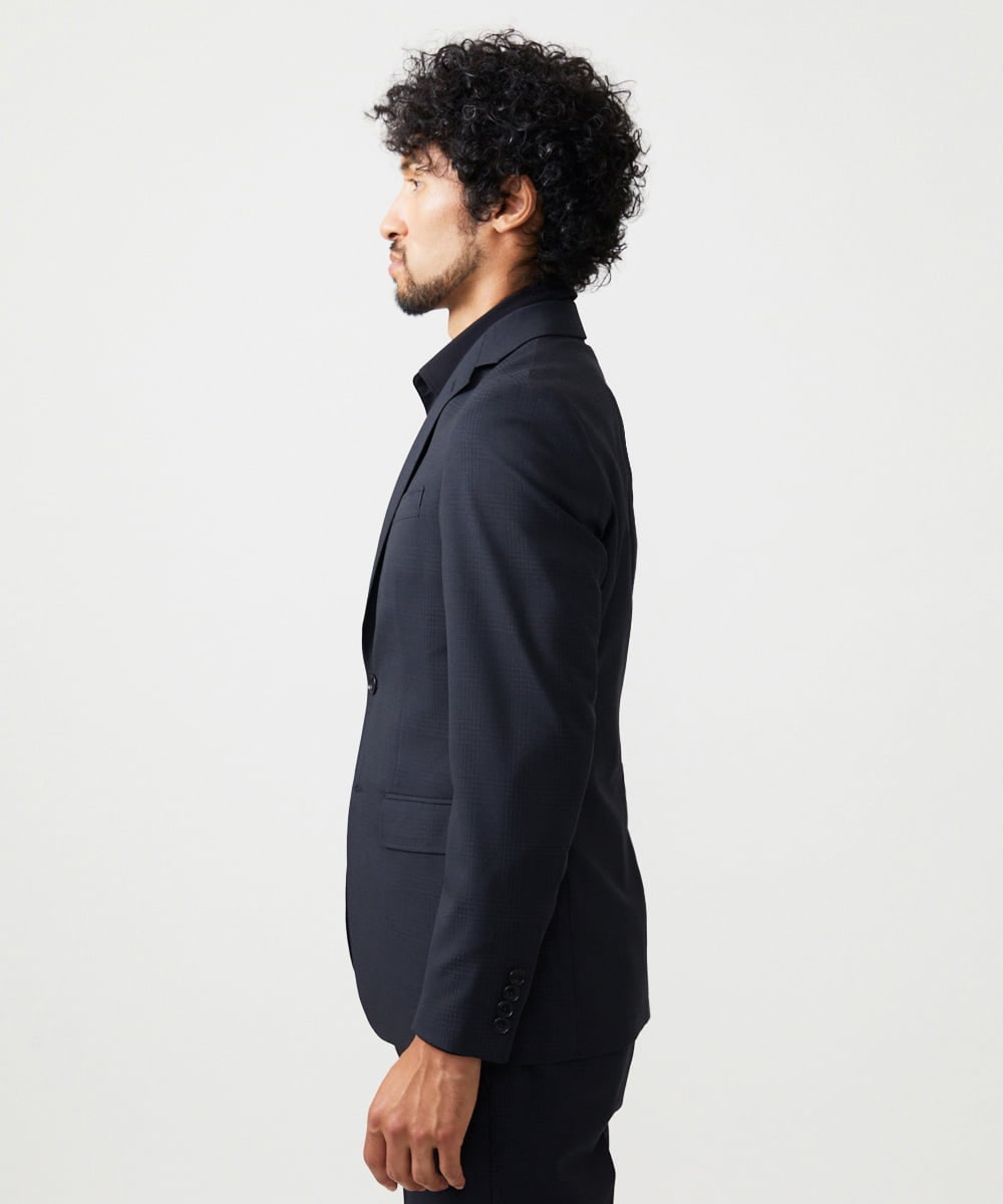 MNDAD06690 MICHEL KLEIN HOMME(ミッシェルクラン オム) 【セットアップ】チェック柄テーラードジャケット ブラック