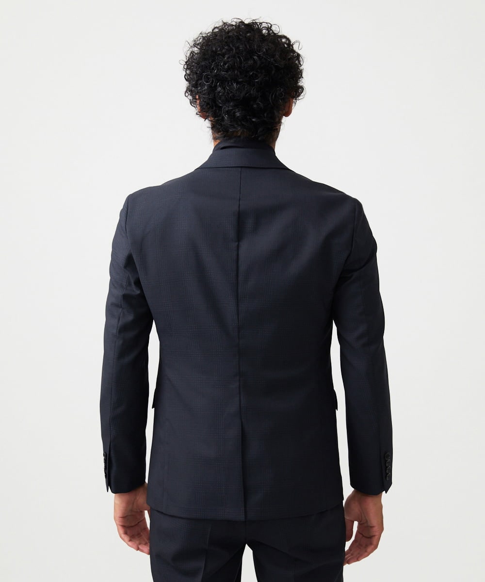 MNDAD06690 MICHEL KLEIN HOMME(ミッシェルクラン オム) 【セットアップ】チェック柄テーラードジャケット ブラック