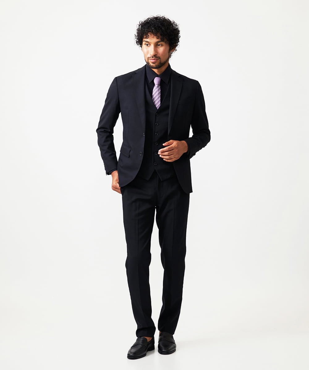 MNDAD07690 MICHEL KLEIN HOMME(ミッシェルクラン オム) 【セットアップ】小紋柄テーラードジャケット ブラック
