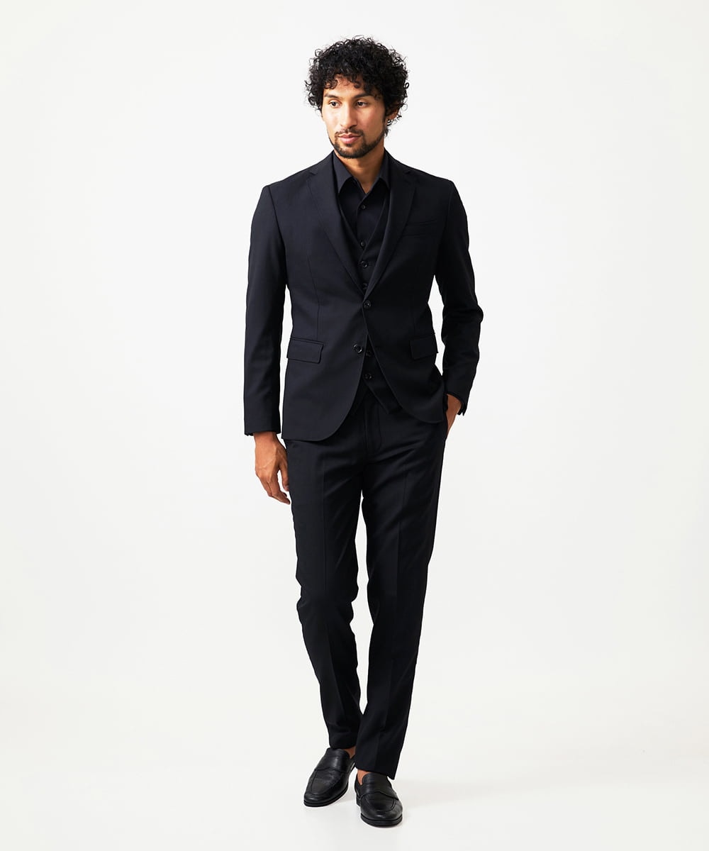 MNDAD07690 MICHEL KLEIN HOMME(ミッシェルクラン オム) 【セットアップ】小紋柄テーラードジャケット ブラック
