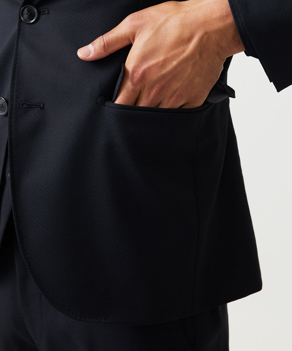 MNDAD07690 MICHEL KLEIN HOMME(ミッシェルクラン オム) 【セットアップ】小紋柄テーラードジャケット ブラック