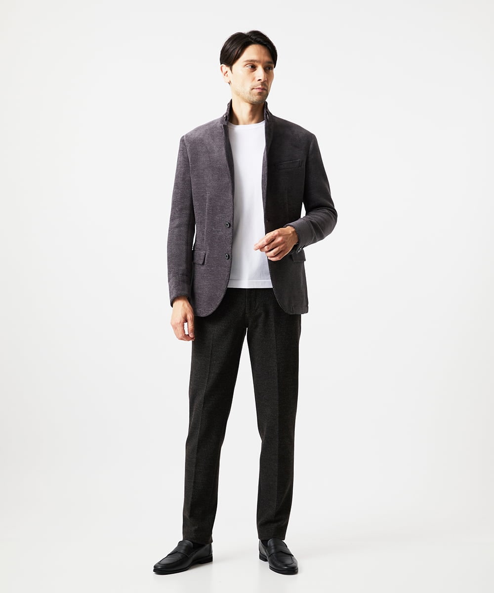 MNDAD54540 MICHEL KLEIN HOMME(ミッシェルクラン オム) ウルトラモールコンバーチブルジャケット ブラック