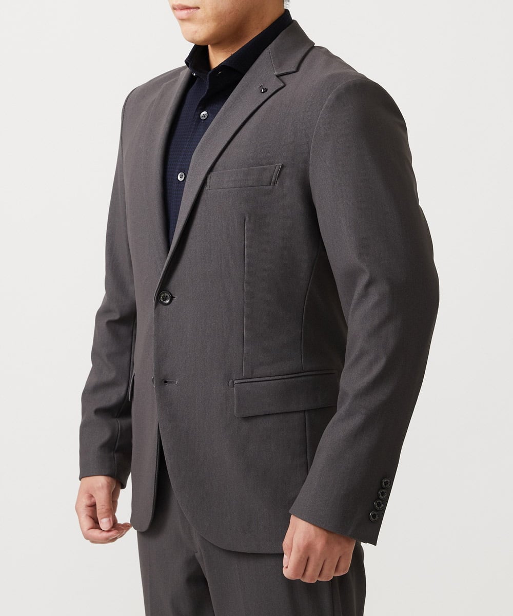 MNDAF04430 MICHEL KLEIN HOMME(ミッシェルクラン オム) 【セットアップ】【BODY MAKE】ストレッチテーラードジャケット グレー