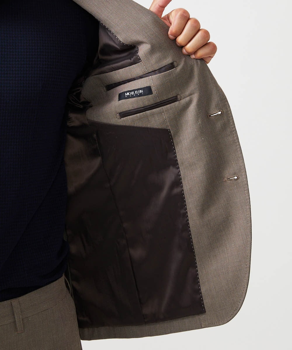 MNDAF53450 MICHEL KLEIN HOMME(ミッシェルクラン オム) 【セットアップ】ピンヘッド柄テーラードジャケット ブラウン