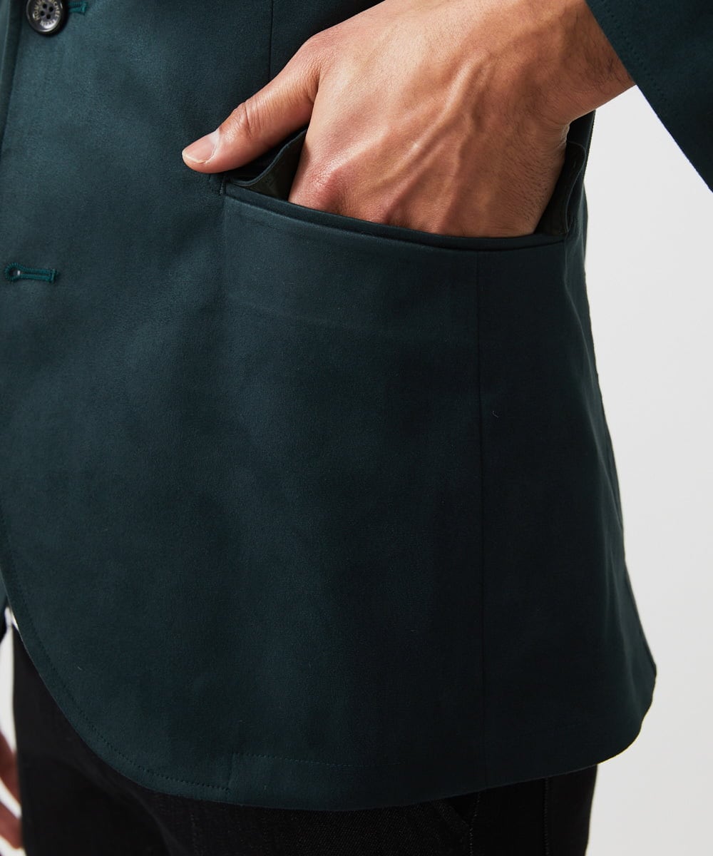 MNDAF59450 MICHEL KLEIN HOMME(ミッシェルクラン オム) スエードコンバーチブルジャケット グリーン