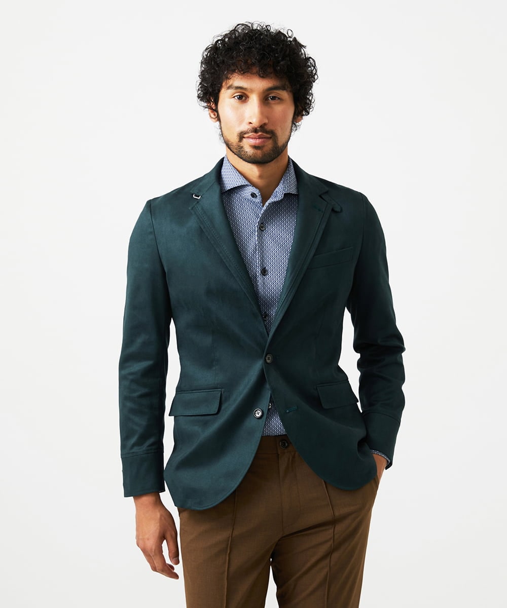 MNDAF59450 MICHEL KLEIN HOMME(ミッシェルクラン オム) スエードコンバーチブルジャケット グリーン