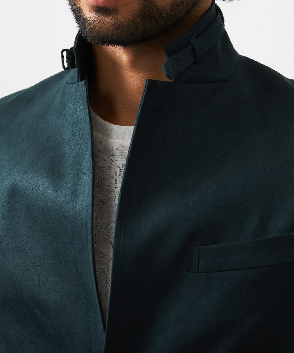 MNDAF59450 MICHEL KLEIN HOMME(ミッシェルクラン オム) スエードコンバーチブルジャケット グリーン