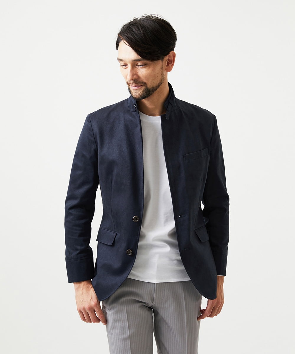 MNDAF59450 MICHEL KLEIN HOMME(ミッシェルクラン オム) スエードコンバーチブルジャケット ネイビー