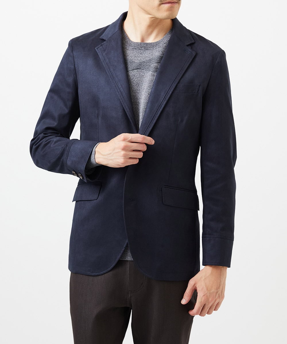 MNDAF59450 MICHEL KLEIN HOMME(ミッシェルクラン オム) スエードコンバーチブルジャケット ネイビー