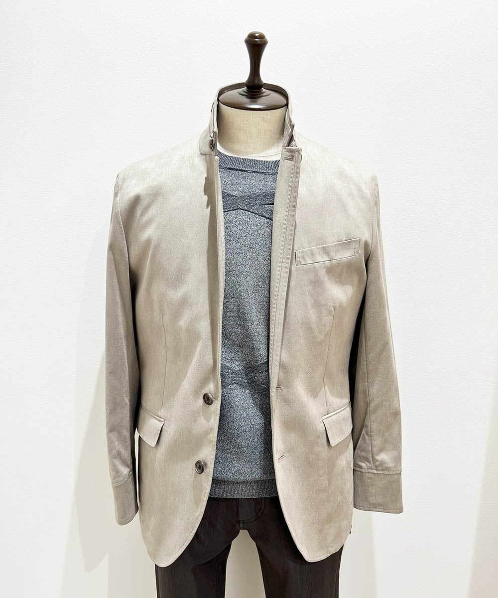 MNDAF59450 MICHEL KLEIN HOMME(ミッシェルクラン オム) スエードコンバーチブルジャケット ベージュ
