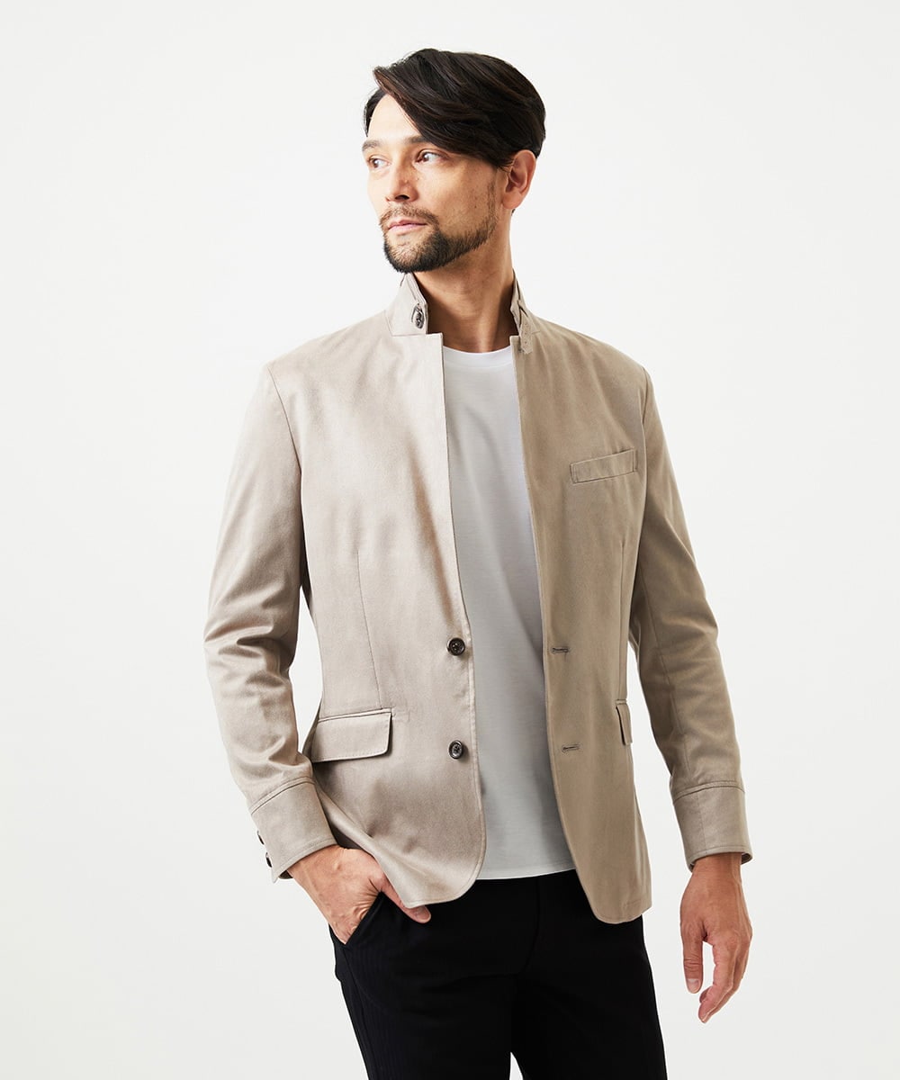 MNDAF59450 MICHEL KLEIN HOMME(ミッシェルクラン オム) スエードコンバーチブルジャケット ベージュ