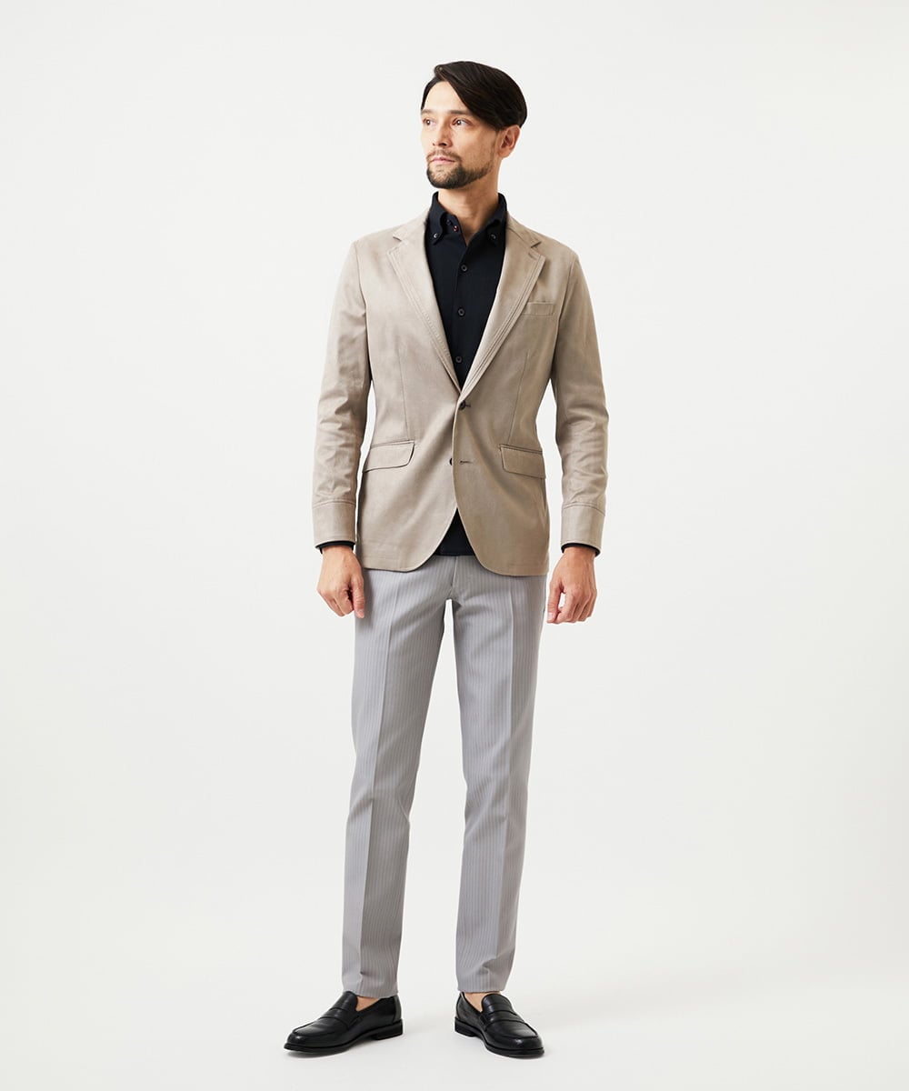 MNDAF59450 MICHEL KLEIN HOMME(ミッシェルクラン オム) スエードコンバーチブルジャケット ベージュ