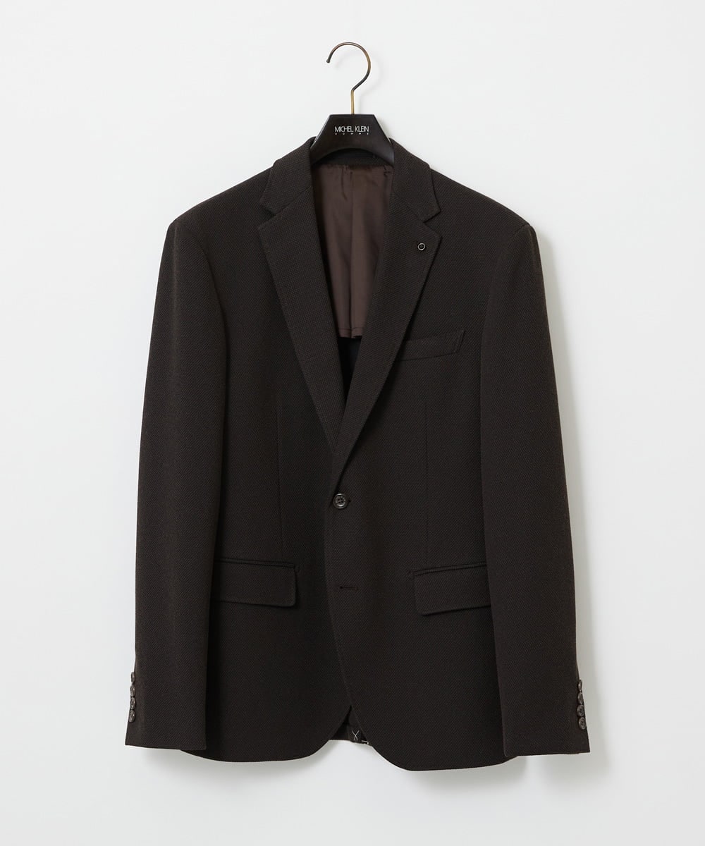 MNDAG02430 MICHEL KLEIN HOMME(ミッシェルクラン オム) 【セットアップ】ハイブリッドジャージテーラードジャケット ブラウン
