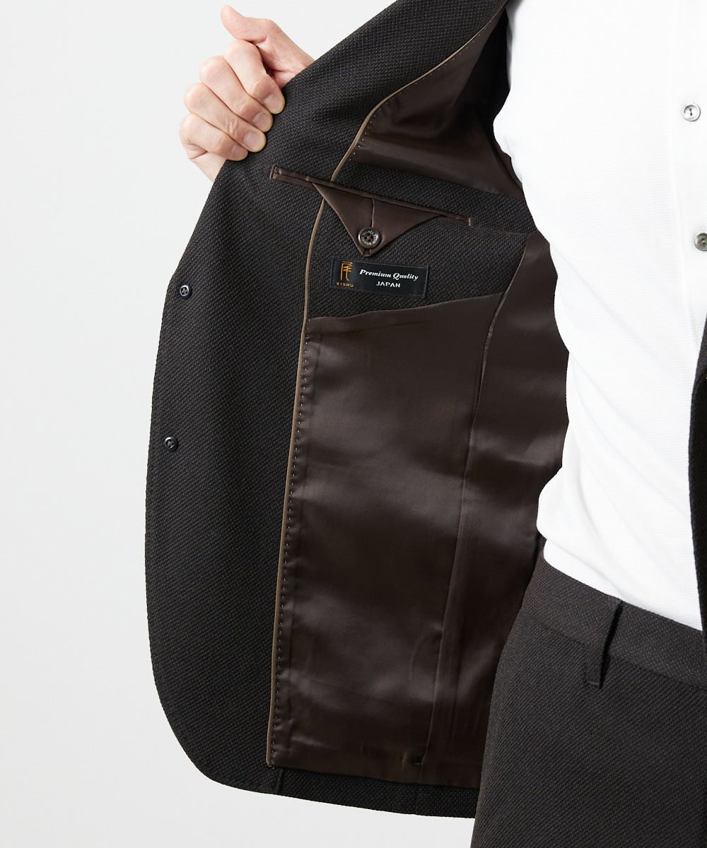 MNDAG02430 MICHEL KLEIN HOMME(ミッシェルクラン オム) 【セットアップ】ハイブリッドジャージテーラードジャケット ブラウン