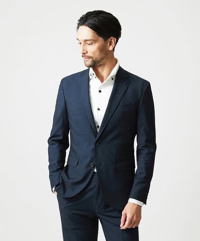 MNDAG03430 MICHEL KLEIN HOMME 【セットアップ】オックスストレッチテーラードジャケット