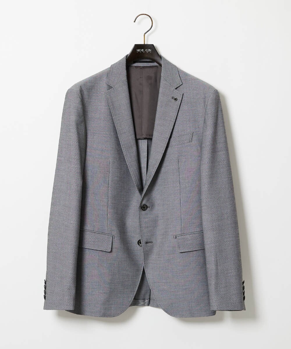 MNDAG03430 MICHEL KLEIN HOMME(ミッシェルクラン オム) 【セットアップ】オックスストレッチテーラードジャケット グレー